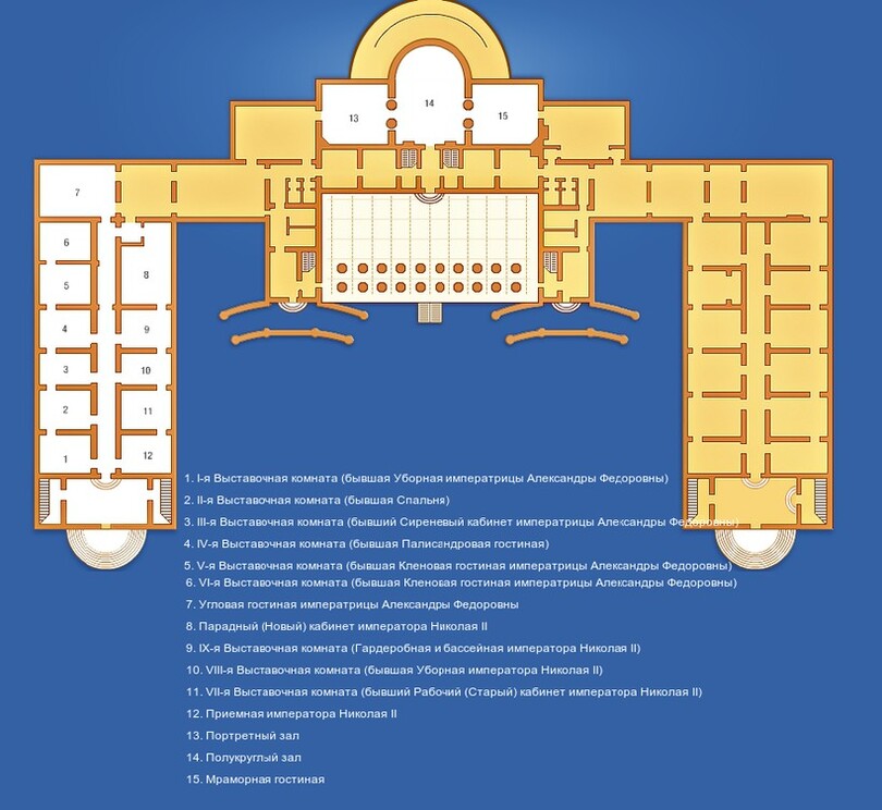 Залы Александровского дворца
